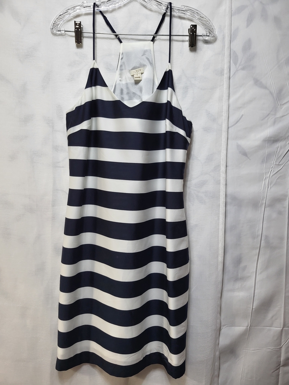 J. Crew White and Navy Striped Slip Dress - Picture 2 of 9